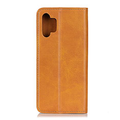 Leather Case Stands Flip Cover Holder A02D for Samsung Galaxy M32 5G Light Brown