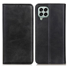 Leather Case Stands Flip Cover Holder A02D for Samsung Galaxy M33 5G Black