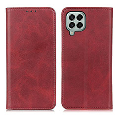 Leather Case Stands Flip Cover Holder A02D for Samsung Galaxy M33 5G Red