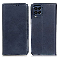 Leather Case Stands Flip Cover Holder A02D for Samsung Galaxy M53 5G Blue