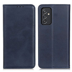 Leather Case Stands Flip Cover Holder A02D for Samsung Galaxy Quantum2 5G Blue