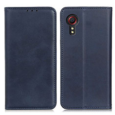 Leather Case Stands Flip Cover Holder A02D for Samsung Galaxy XCover 5 SM-G525F Blue