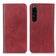 Leather Case Stands Flip Cover Holder A02D for Sony Xperia 1 V Red