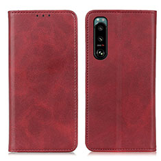 Leather Case Stands Flip Cover Holder A02D for Sony Xperia 5 III Red
