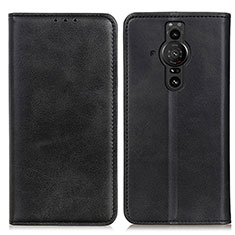 Leather Case Stands Flip Cover Holder A02D for Sony Xperia PRO-I Black