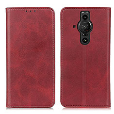 Leather Case Stands Flip Cover Holder A02D for Sony Xperia PRO-I Red