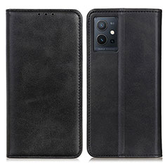 Leather Case Stands Flip Cover Holder A02D for Vivo iQOO Z6 5G Black