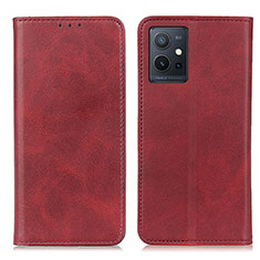 Leather Case Stands Flip Cover Holder A02D for Vivo iQOO Z6 5G Red