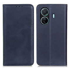 Leather Case Stands Flip Cover Holder A02D for Vivo iQOO Z6 Pro 5G Blue