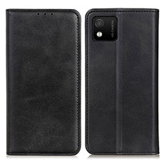 Leather Case Stands Flip Cover Holder A02D for Wiko Y52 Black