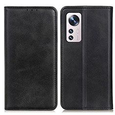 Leather Case Stands Flip Cover Holder A02D for Xiaomi Mi 12 5G Black