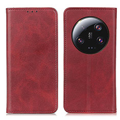 Leather Case Stands Flip Cover Holder A02D for Xiaomi Mi 13 Ultra 5G Red