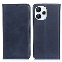 Leather Case Stands Flip Cover Holder A02D for Xiaomi Redmi 12 4G Blue