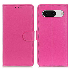 Leather Case Stands Flip Cover Holder A03D for Google Pixel 8a 5G Hot Pink