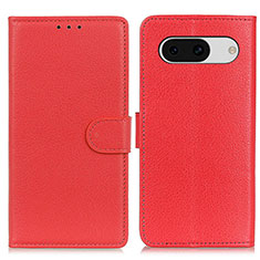 Leather Case Stands Flip Cover Holder A03D for Google Pixel 8a 5G Red