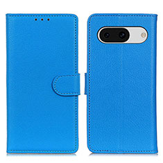 Leather Case Stands Flip Cover Holder A03D for Google Pixel 8a 5G Sky Blue