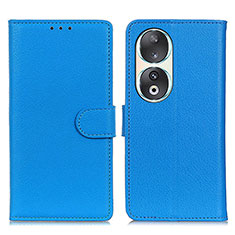 Leather Case Stands Flip Cover Holder A03D for Huawei Honor 90 5G Sky Blue