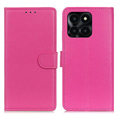 Leather Case Stands Flip Cover Holder A03D for Huawei Honor X6a Hot Pink