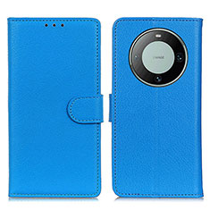 Leather Case Stands Flip Cover Holder A03D for Huawei Mate 60 Sky Blue
