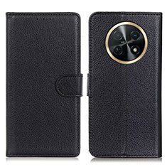 Leather Case Stands Flip Cover Holder A03D for Huawei Nova Y91 Black