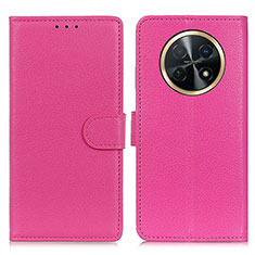 Leather Case Stands Flip Cover Holder A03D for Huawei Nova Y91 Hot Pink