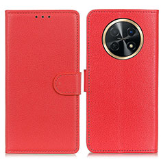 Leather Case Stands Flip Cover Holder A03D for Huawei Nova Y91 Red