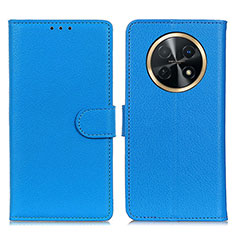 Leather Case Stands Flip Cover Holder A03D for Huawei Nova Y91 Sky Blue