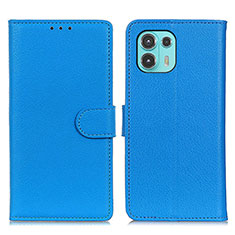 Leather Case Stands Flip Cover Holder A03D for Motorola Moto Edge 20 Lite 5G Sky Blue