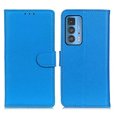 Leather Case Stands Flip Cover Holder A03D for Motorola Moto Edge 20 Pro 5G Sky Blue