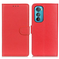 Leather Case Stands Flip Cover Holder A03D for Motorola Moto Edge 30 5G Red