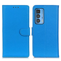 Leather Case Stands Flip Cover Holder A03D for Motorola Moto Edge S Pro 5G Sky Blue