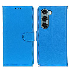 Leather Case Stands Flip Cover Holder A03D for Motorola Moto Edge S30 5G Sky Blue