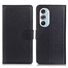 Leather Case Stands Flip Cover Holder A03D for Motorola Moto Edge X30 5G Black
