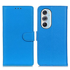 Leather Case Stands Flip Cover Holder A03D for Motorola Moto Edge X30 5G Sky Blue