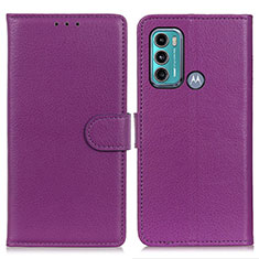 Leather Case Stands Flip Cover Holder A03D for Motorola Moto G40 Fusion Purple