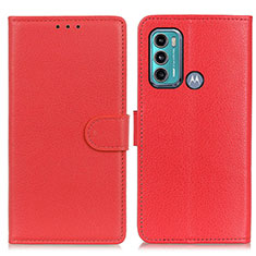 Leather Case Stands Flip Cover Holder A03D for Motorola Moto G40 Fusion Red