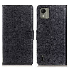Leather Case Stands Flip Cover Holder A03D for Nokia C110 Black