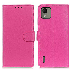 Leather Case Stands Flip Cover Holder A03D for Nokia C110 Hot Pink