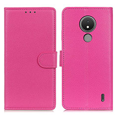 Leather Case Stands Flip Cover Holder A03D for Nokia C21 Hot Pink