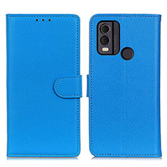 Leather Case Stands Flip Cover Holder A03D for Nokia C22 Sky Blue