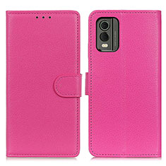 Leather Case Stands Flip Cover Holder A03D for Nokia C32 Hot Pink