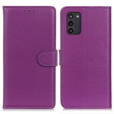 Leather Case Stands Flip Cover Holder A03D for Nokia G100 Purple