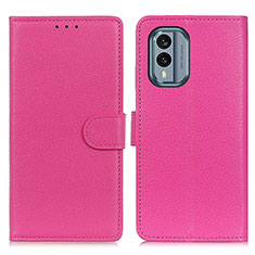 Leather Case Stands Flip Cover Holder A03D for Nokia X30 5G Hot Pink