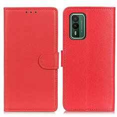 Leather Case Stands Flip Cover Holder A03D for Nokia XR21 Red