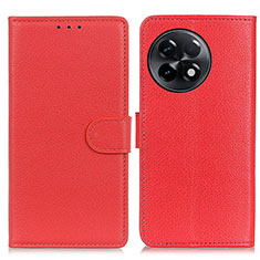 Leather Case Stands Flip Cover Holder A03D for OnePlus 11R 5G Red