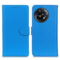 Leather Case Stands Flip Cover Holder A03D for OnePlus 11R 5G Sky Blue