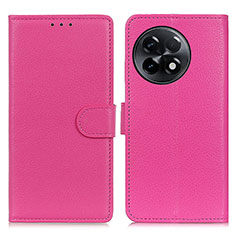 Leather Case Stands Flip Cover Holder A03D for OnePlus Ace 2 5G Hot Pink