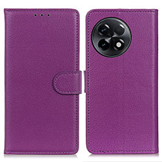 Leather Case Stands Flip Cover Holder A03D for OnePlus Ace 2 Pro 5G Purple