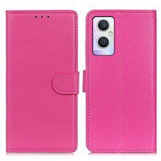 Leather Case Stands Flip Cover Holder A03D for OnePlus Nord N20 5G Hot Pink