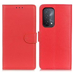 Leather Case Stands Flip Cover Holder A03D for OnePlus Nord N200 5G Red